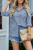 White Textured Buttons Pocketed Shirt