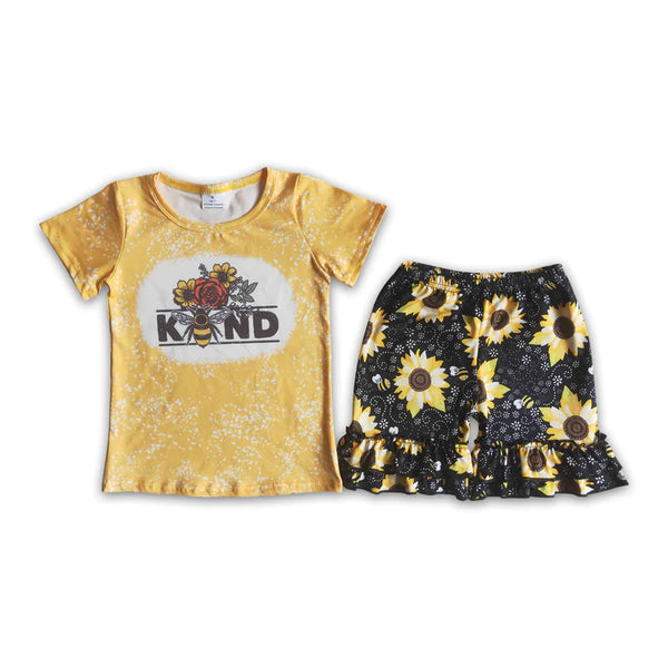 bee kind shorts set