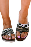 Leopard Studded Animal Print Flip Flop Sandals