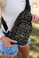 Leopard Print PU Sling Bag
