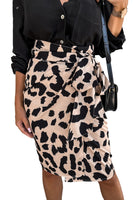 Leopard High Waist Leopard Skirt with Tie
