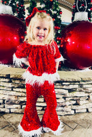 Red sequin Santa outfit