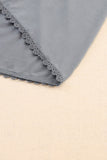 Gray Thermal Knit Panel Babydoll Tank Top