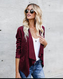 Women's Solid Color Faux Suede Open Front Cardigan