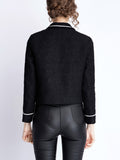 Women's long-sleeved suit collar collision color small fragrant wind jacket