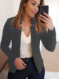 Small suit long sleeve solid color cardigan jacket top