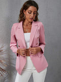 Women's Solid Color Double-breasted Blazer