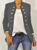 Women's Solid Color Decorated Office Jacket