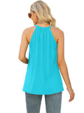 Women's Solid Color Lace Panel Sleeveless Tank Top