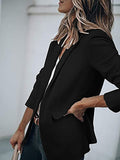 Women's Temperament Long-sleeved Jacket Solid Color Suit Collar Loose Single-breasted Suit