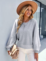 Women Fashion Casual Loose Casual Solid Color Hoodie Long Sleeve Tops