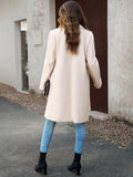 Women's fashion woolen coat solid color temperament commuter cardigan coat