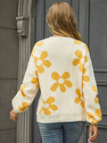 New long sleeve pullover floral pullover sweater