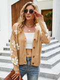 Casual knitted cardigan jacket loose college style sweater cardigan
