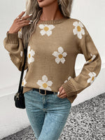 New Fashion Women's Long Sleeve Jacquard Sweater