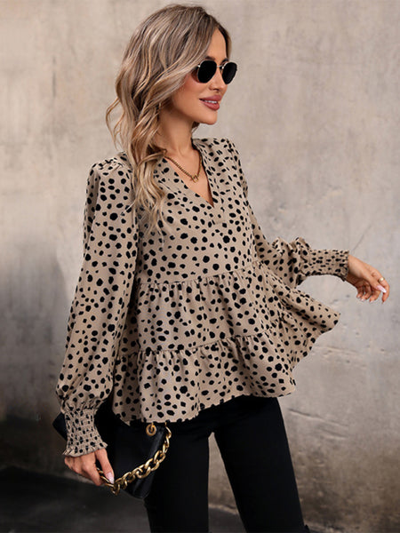 New women's long sleeve leopard print shirt