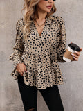 New women's long sleeve leopard print shirt