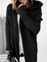 New hooded sweater with hood collar, commuter bat shape, soft and loose back splicing sweater