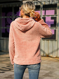 Casual cute hooded long-sleeved pullover loose double-sided velvet bear pattern sweatshirt