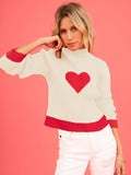Women's Valentine Love Turtleneck Pullover Sweater