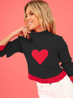 Women's Valentine Love Turtleneck Pullover Sweater