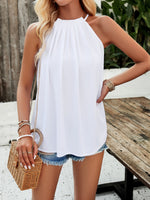 New style women's casual solid color sleeveless top